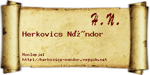 Herkovics Nándor névjegykártya